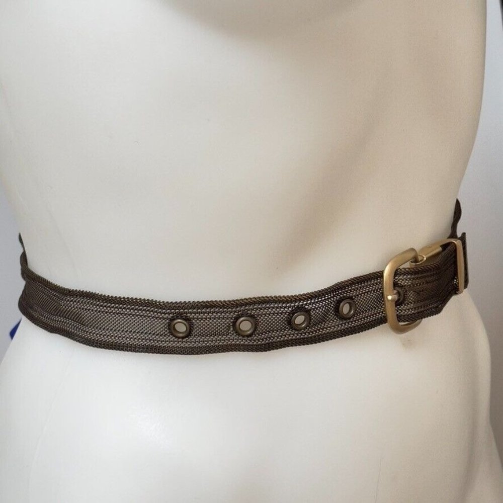 LIMITED Vintage Brown Brushed Metal Mesh Adjustable Belt Women's Size Large - Picture 2 of 7